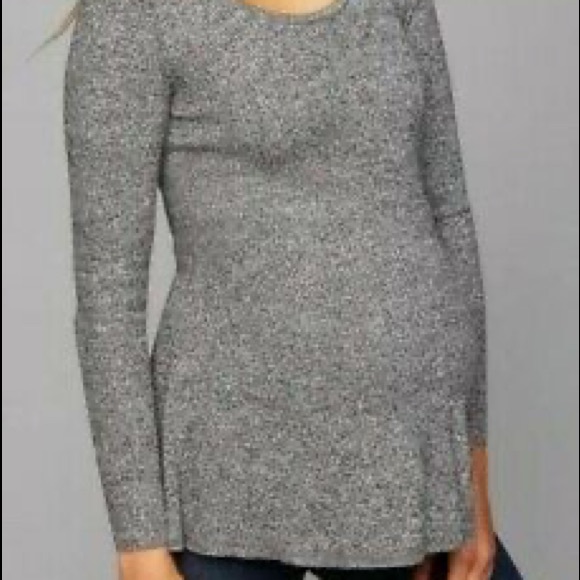 A Pea in the Pod STRIPED gray ribbed pullover - Picture 2 of 7